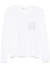 Peserico White Linen Cotton Blended Knit Sweater In White