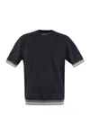 PESERICO PESERICO T-SHIRT IN LINEN AND COTTON YARN