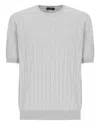Peserico Ribbed Round Neck T-shirt In Gray