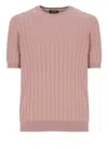 Peserico Short Sleeves Crew Neck T-shirt In Pink