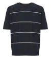 Peserico Short Sleeves Polo Shirt With Striped Pattern In Blue