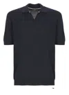 Peserico Cotton And Silk Polo Shirt In Blue