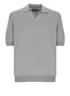 Peserico Polo Shirt In Linen And Cotton Yarn In Grey