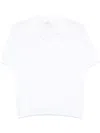 Peserico Polo In Tricot In Filato Di Puro Cotone Crepe Bianco In White