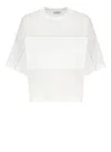 Peserico White Cotton And Silk T-shirt In White