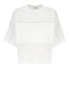 Peserico White Cotton And Silk T-shirt In White