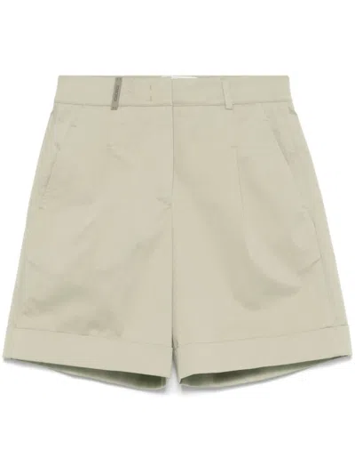 Peserico Tailored Bermuda Shorts With Cuffed Hem In Neutral