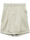 Peserico Tailored Bermuda Shorts With Satin Finish In Gray