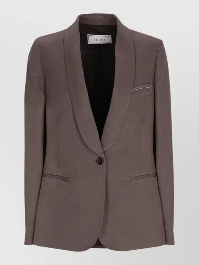 Peserico Tailored Blazer Light Point Chest Pocket In Gray