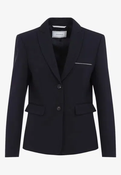 Peserico Compact Two-way Stretch Technical Fabric Blazer In Blue