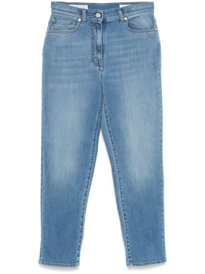 Peserico Tailored Blue Trousers With Five-pocket Design