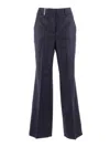 Peserico Tailored Blue Wide-leg Trousers With Subtle Shimmer In Blue