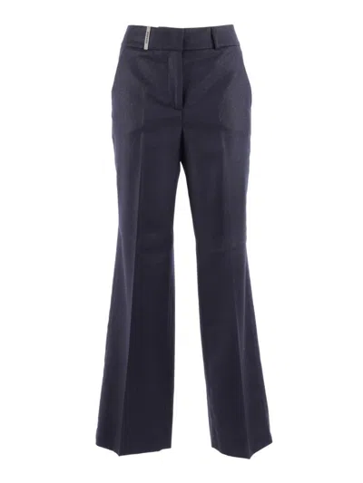 PESERICO TAILORED BLUE WIDE-LEG TROUSERS WITH SUBTLE SHIMMER