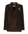 Peserico Tailored Corduroy Single-brested Blazer In Brown
