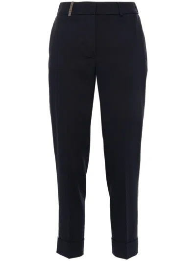 PESERICO TAILORED CROPPED PANTS WITH ROLLED CUFFS