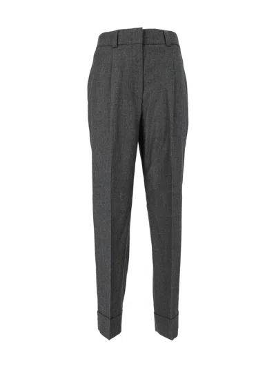 Peserico Tailored High-waisted Tapered Pants In Gray