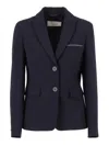 Peserico Tailored Jacket With Classic Lapel In Blue