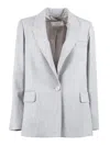 Peserico Tailored Jacket With Notched Lapels In Gray