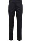 Peserico Tailored Navy Blue Trousers With Embossed Finish In Blue