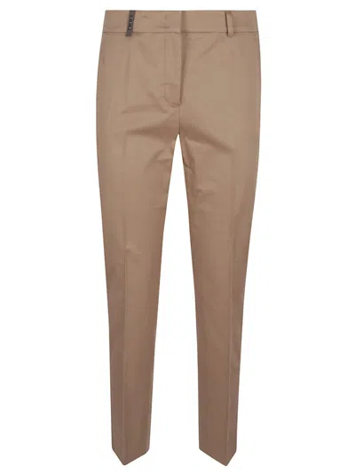 Peserico Tailored Straight Leg Trousers In Brown
