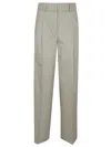 Peserico High-waisted Tailored Cotton Trousers In Neutral