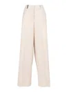 Peserico Tailored Straight Leg Trousers In Smooth Virgin Wool In Multi