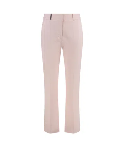 Peserico Tailored Straight-leg Trousers In Pink
