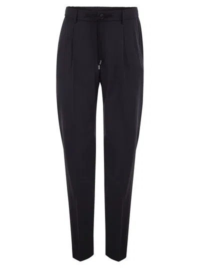 Peserico Tailored Stretch Wool-blend Jogger Trousers In Multi