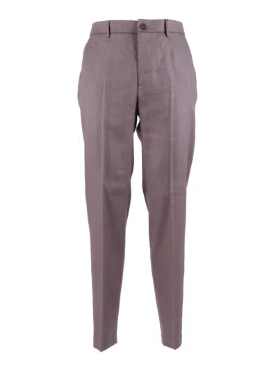 Peserico Tailored Tapered Classic Straight-leg Pants In Purple