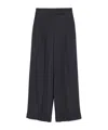 Peserico Viscose Cady Stretch Wide Leg Trousers In Black