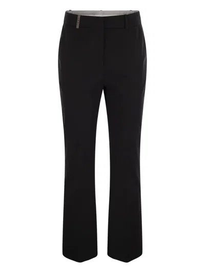 Peserico Stretch Cotton Trousers In Black