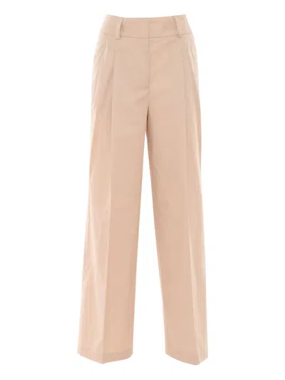 Peserico Wide-leg Tailored Trousers With High Waist In Neutral