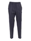 Peserico Tailored Trousers With Metallic Stripe In Blue