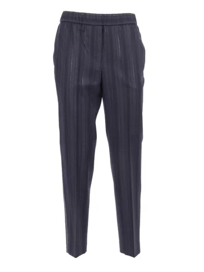 PESERICO TAILORED TROUSERS WITH METALLIC STRIPE