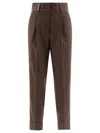 Peserico Tailored  With Punto Luce Trousers Brown In Brown