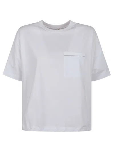 Peserico Tailored White Cotton Blend Short Sleeve Shirt