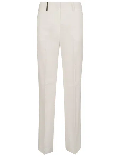Peserico Tailored Wide Leg Trousers For Women In Gold