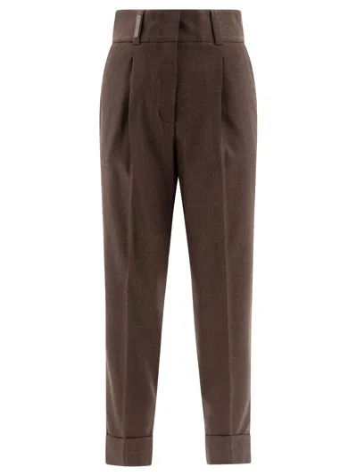 Peserico Tailored  With Punto Luce Trousers Brown
