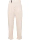 Peserico Gabardine Tapered Trousers In Neutrals