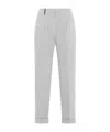 Peserico Side-slit Cropped Stretch Pants In Gray