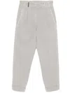Peserico Tapered Gabardine Trousers In Grey
