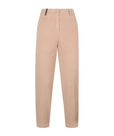 Peserico Tapered-leg Cropped Trousers In Brown