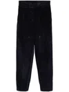 Peserico Tapered Needlecord Trousers In Blue