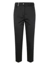 Peserico Light Cotton Satin Stretch Trousers In Black