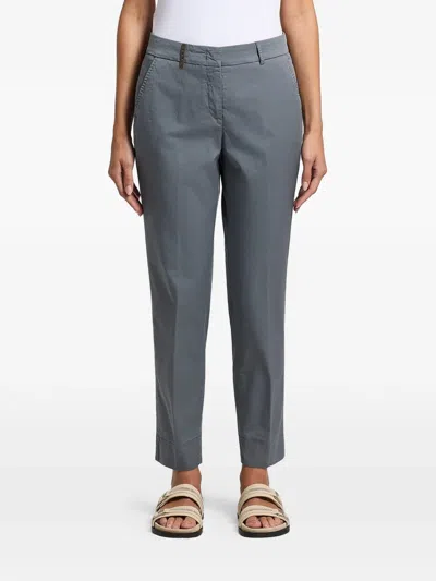 Peserico Tapered Trousers In Gray