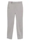 Peserico Linen Tapered-leg Trousers In Grey