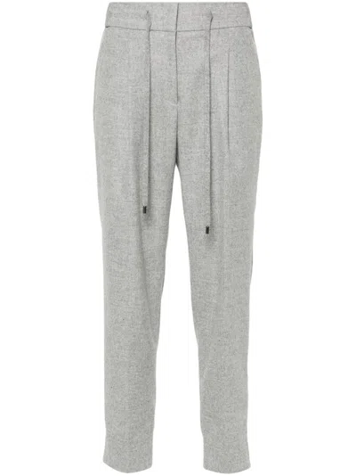 Peserico Tapered Trousers In Gray