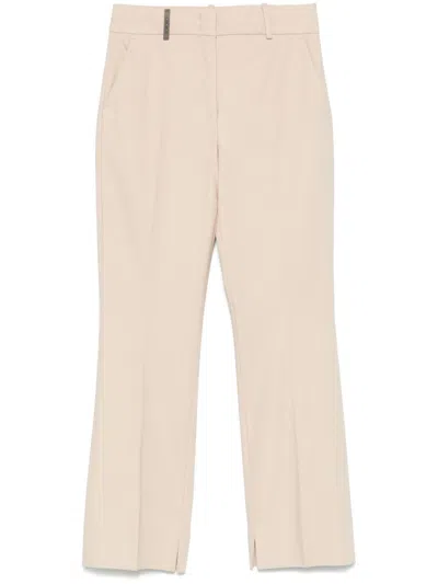 Peserico Neutral Pants In Brown