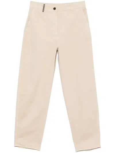 Peserico Tapered Trousers In Neutrals