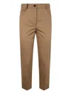 Peserico Light Cotton Satin Stretch Trousers In Neutrals